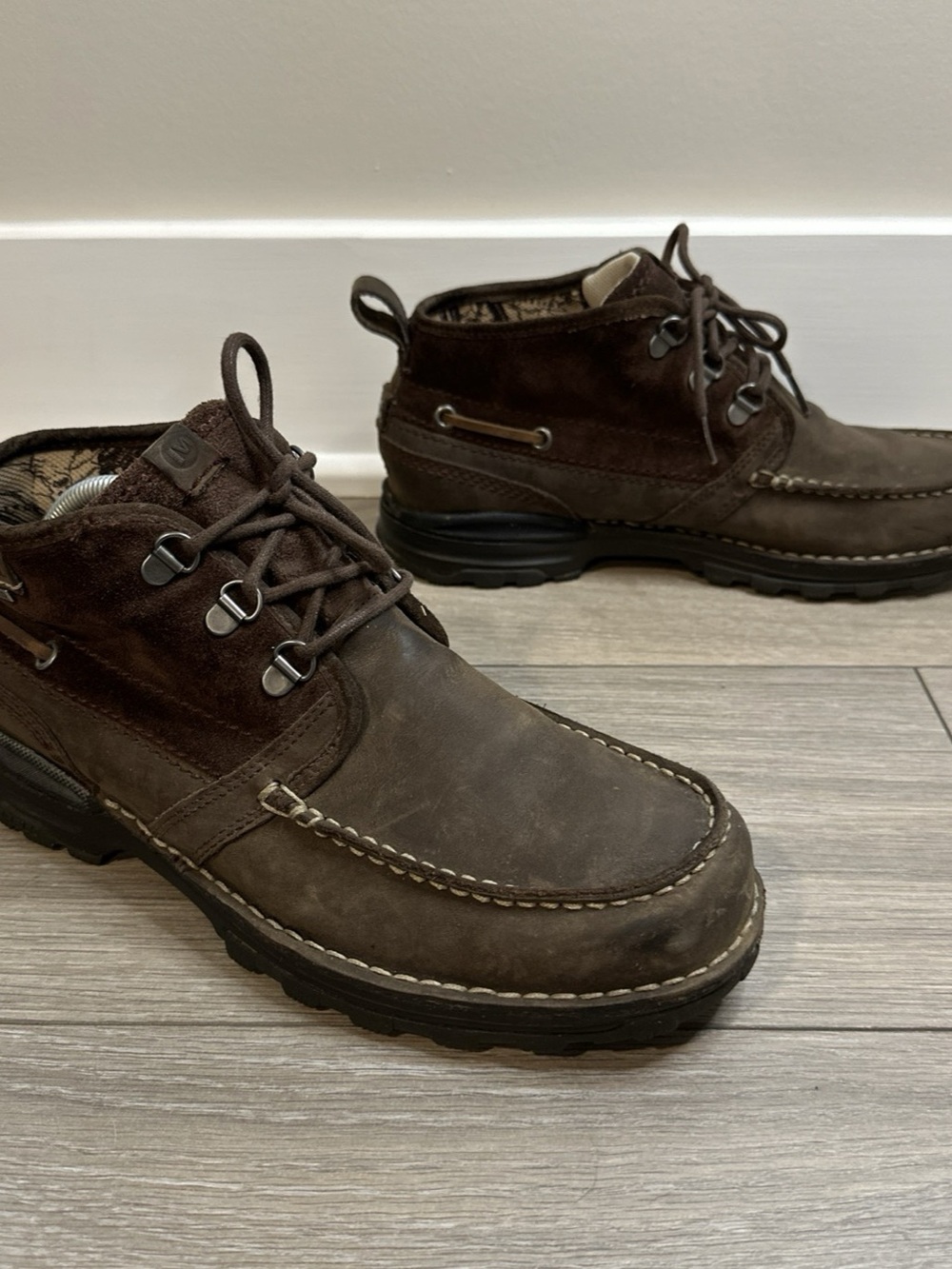 Merrell Boots Men Size 10 Espresso Brown Shiraz Waterproof Nubuck Leather Casual